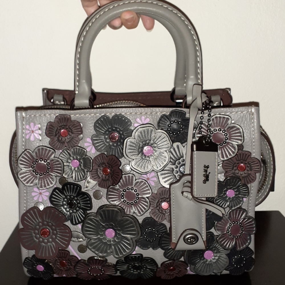 Coach Rogue 25 Heather Grey Tea Rose